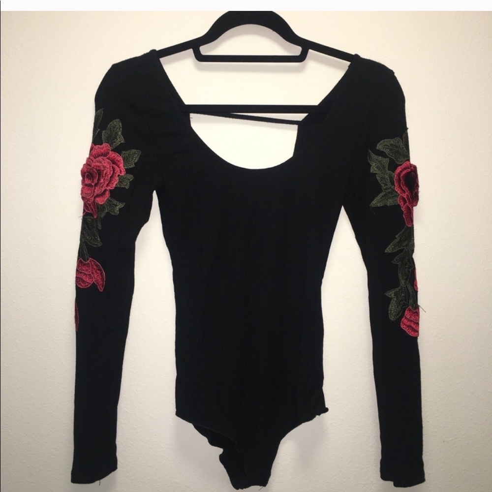 LF Embroidered Rose Bodysuit